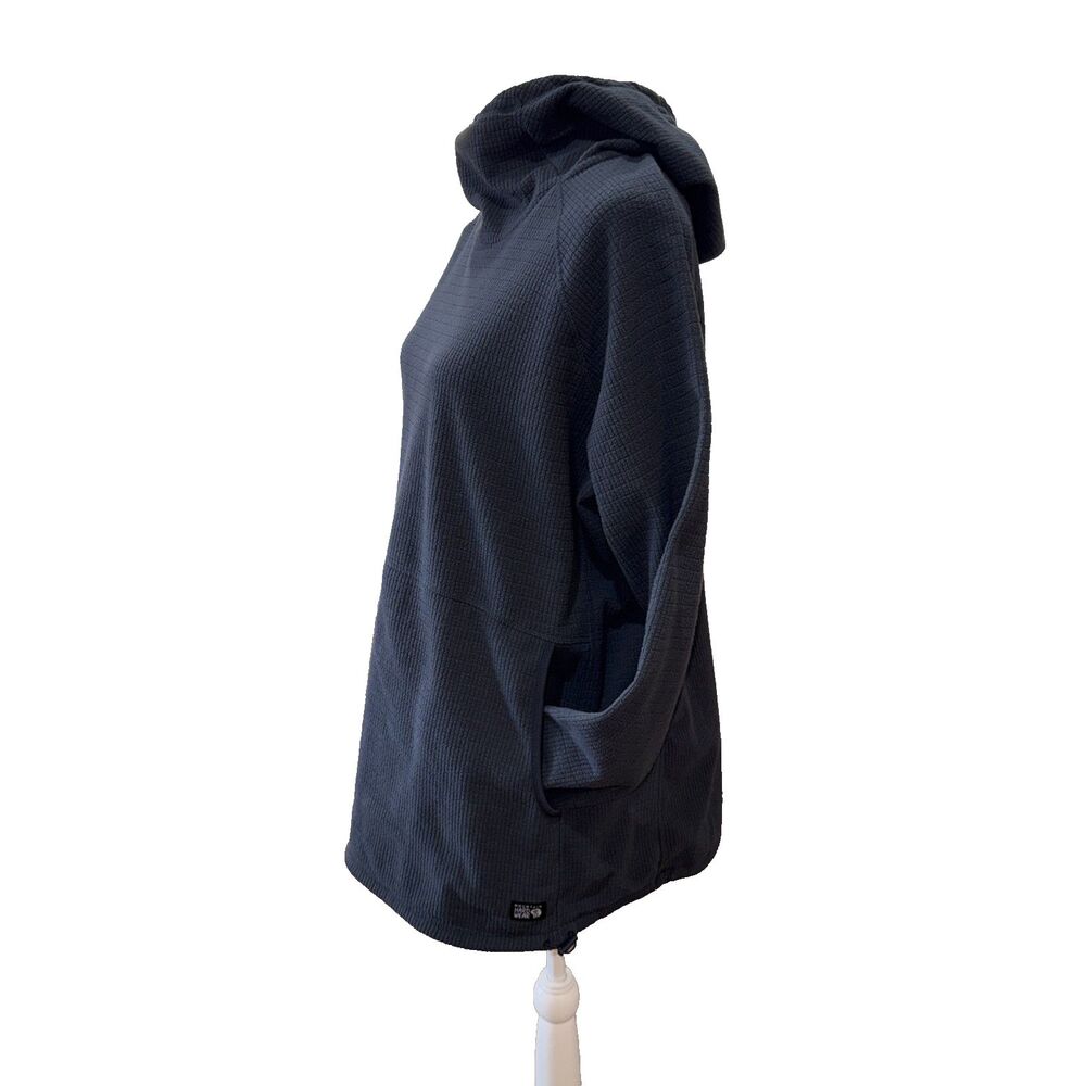 Mountain Hardwear Waffle Fleece Hoodie Gray XL Women Thermal Pullover Kangaroo